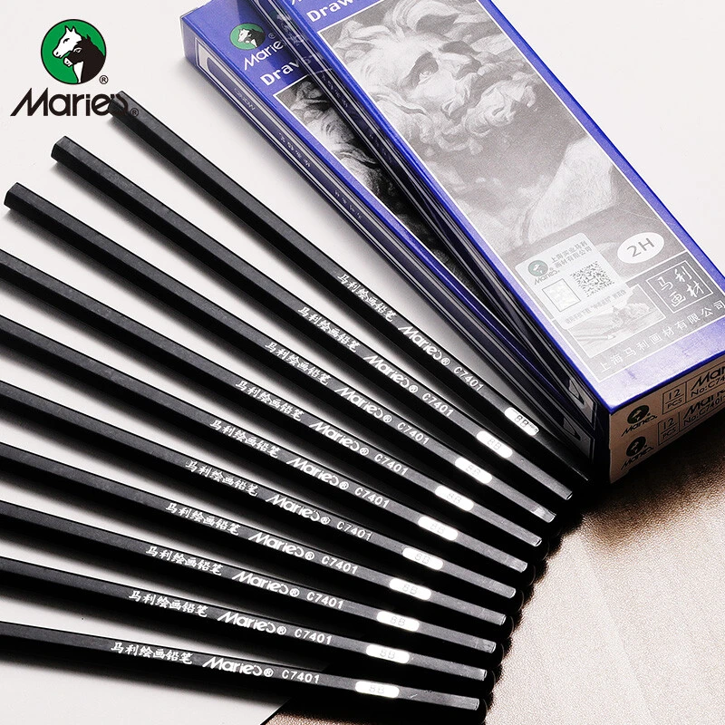 马利素描绘画铅笔炭笔初学者速写2h6b8b4b软中硬炭笔美术用品工具