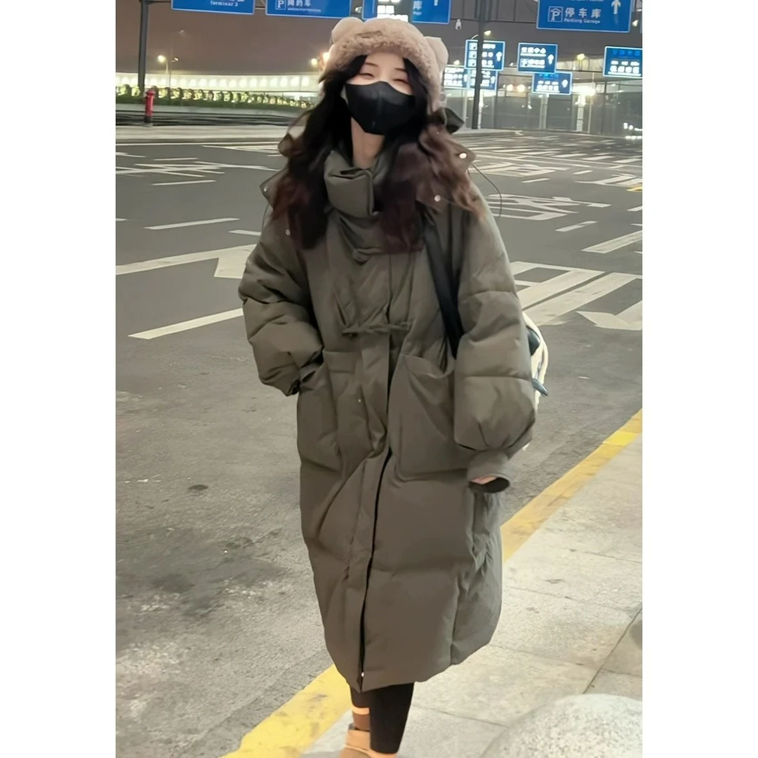 【木木严选】小个子加厚连帽羽绒服女冬季新版韩版宽松面包服中长款