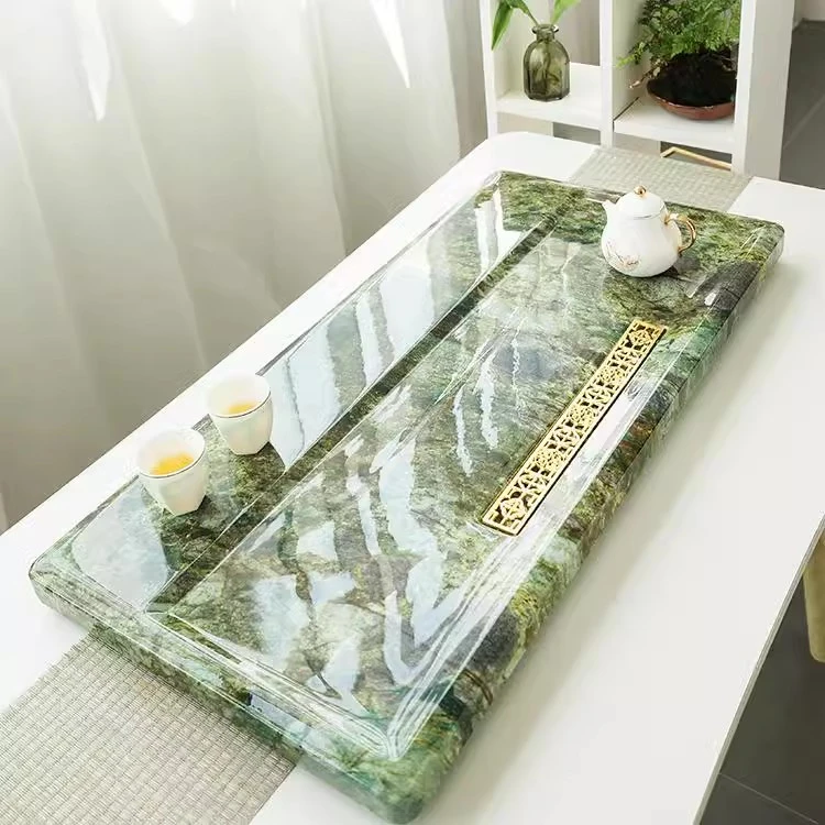 茶盘家用简约奢石大号茶台石材高端茶台排水茶海功夫茶具现代封釉