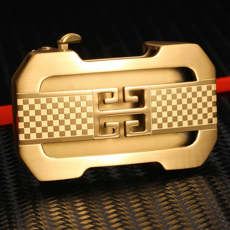 高档男士皮带扣头内穿自动扣镀金不锈钢商务时尚休闲皮带头腰带扣