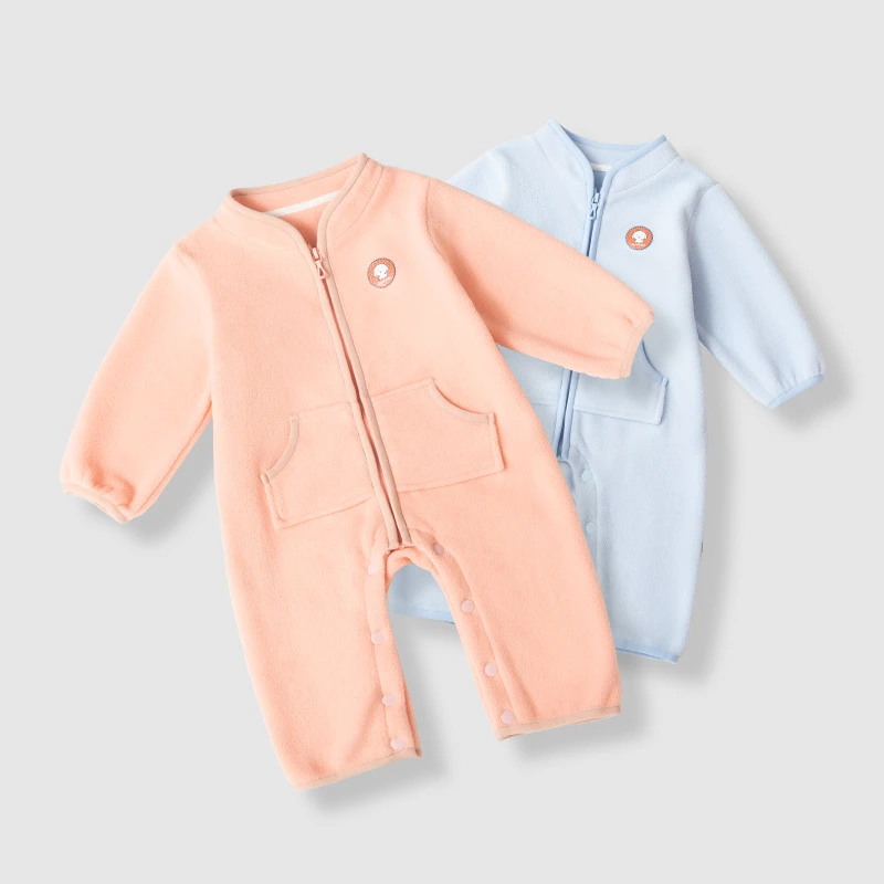 凡爱宝贝婴儿摇粒绒冬款连体哈衣14613