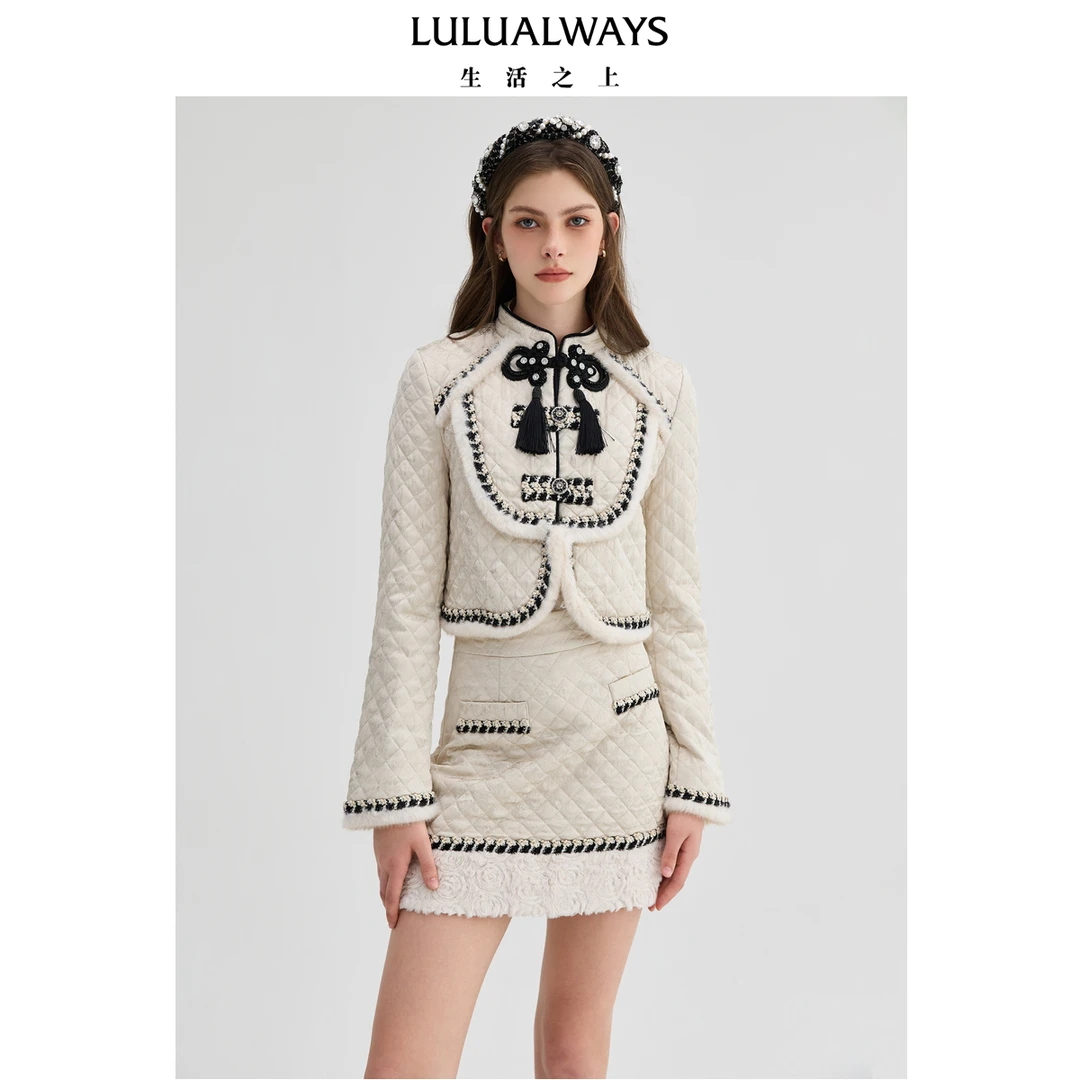 【商场同款】24冬季新款优雅百搭气质盘扣保暖绗棉外套