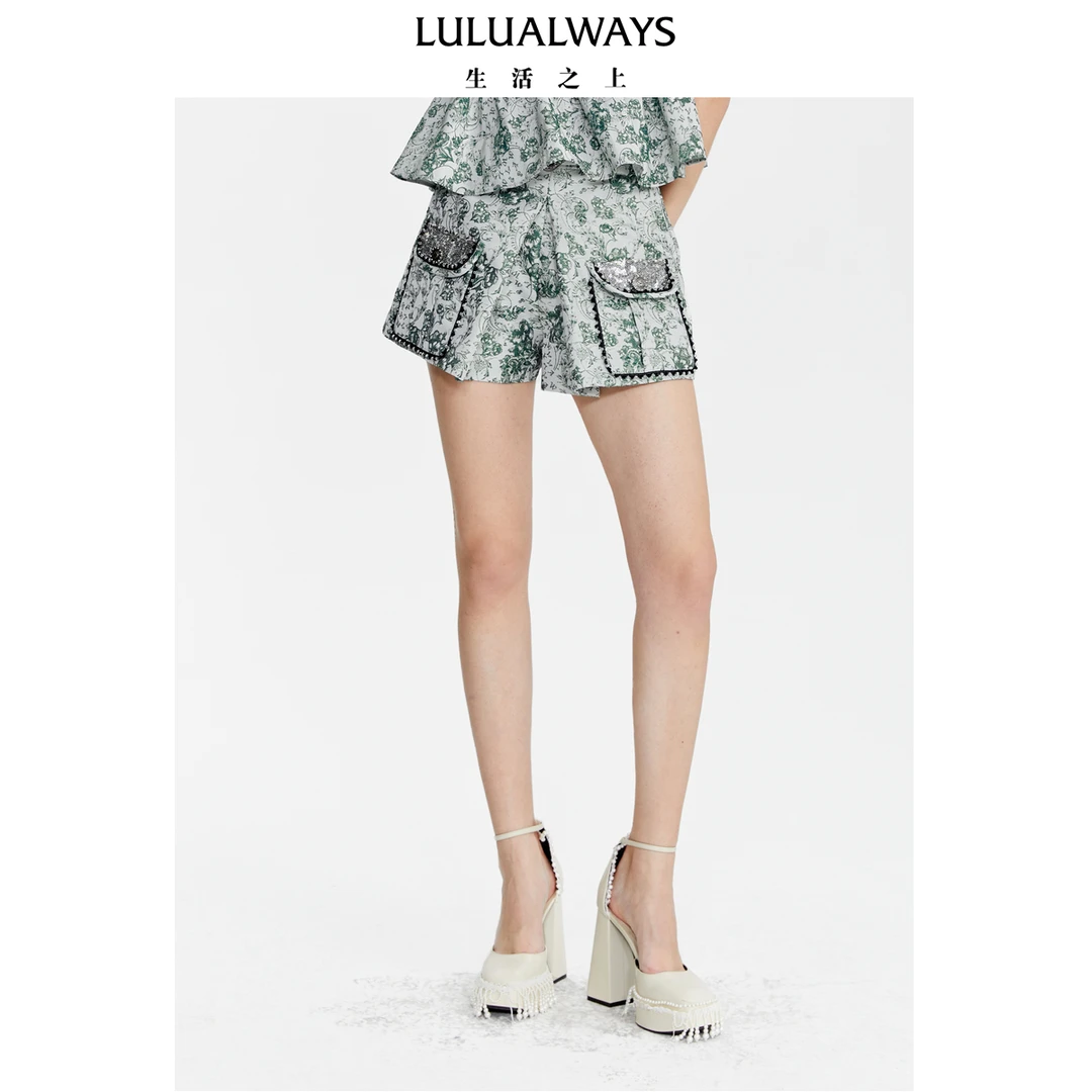【高高甄选】LULUALWAYS夏高腰腰带短裤LOB3019