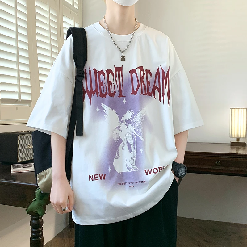 青少年夏季新款中学生男16岁潮流半袖圆领宽松帅气休闲短袖T恤18