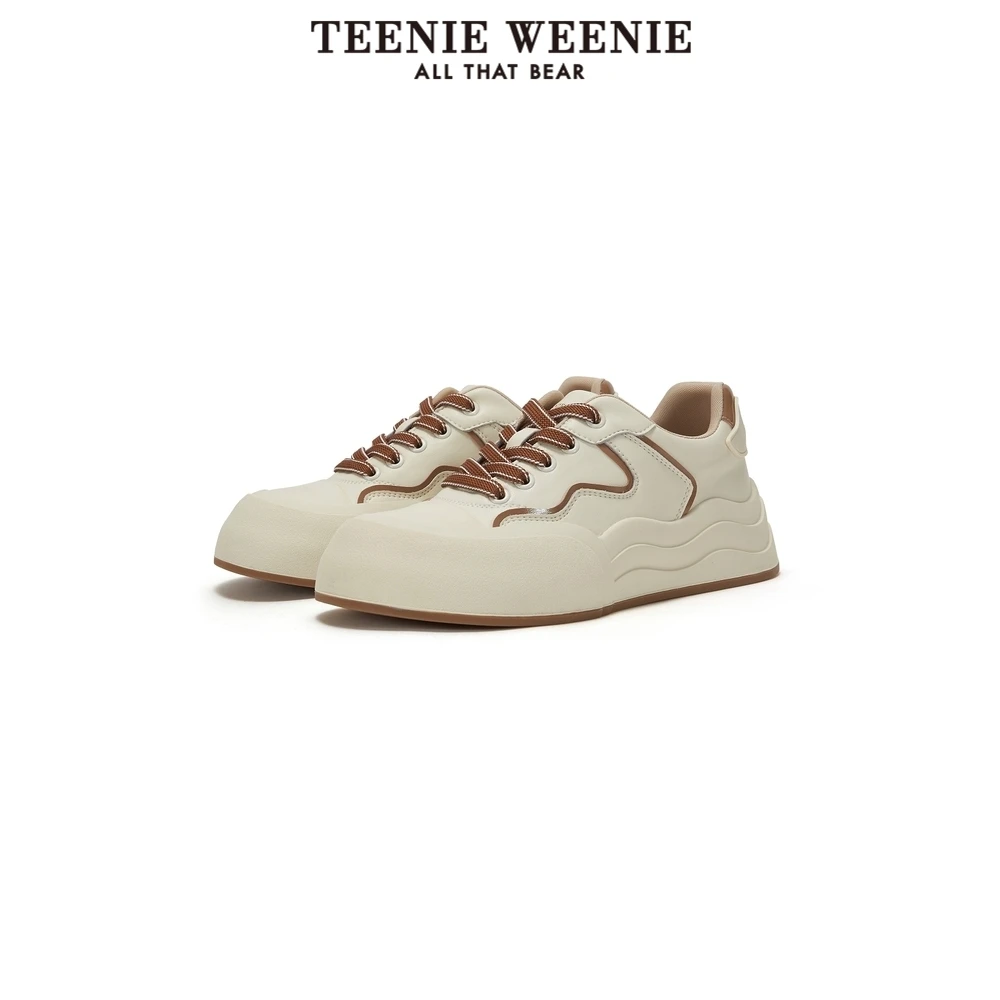TeenieWeenie小熊24年早春新款波浪厚底曲奇饼干板鞋TTAP24S309A