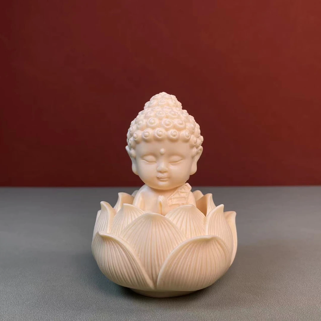 Q版宝宝佛莲花菩提象牙果文玩盘玩雕刻