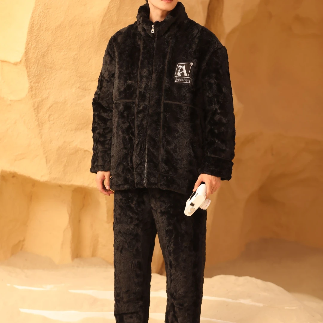 ALEX S.YU艾黎克斯情侣睡衣秋冬加绒开衫冬天保暖男士家居服套装