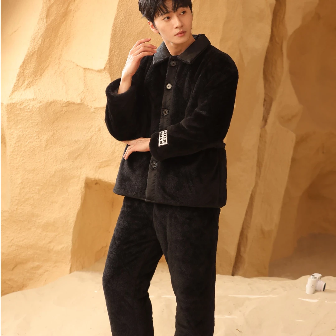 ALEX S.YU艾黎克斯原创品牌睡衣加绒保暖秋冬款可外穿家居服套装