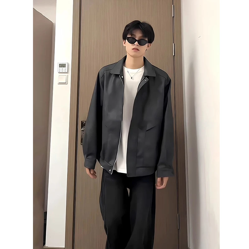 美式复古皮衣外套男生秋冬款ootd穿搭飞行夹克短款防水机车棒球服