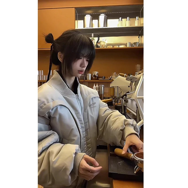 解构美式ma1飞行服夹克棉衣Cleanfit弧形棒球棉服外套男秋冬棉袄