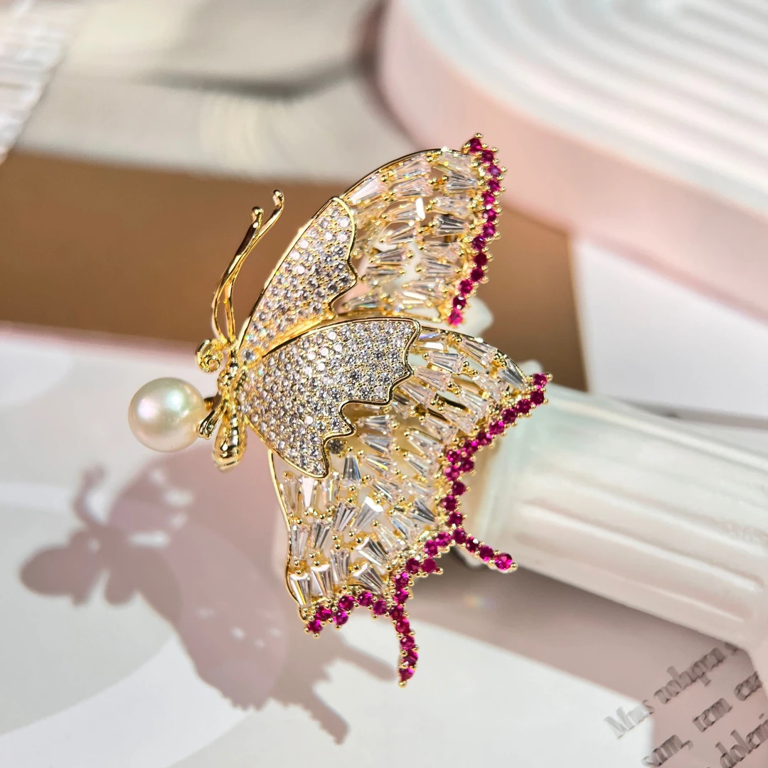 铜合金仿水晶胸针 澜七-小众手工时尚西服复古大衣胸针-S2836