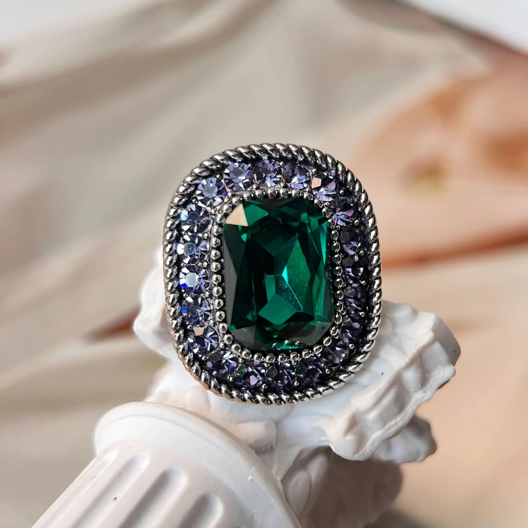 铜合金仿水晶胸针 禧娘娘小众优雅复古国风胸针-S2673轻奢时尚