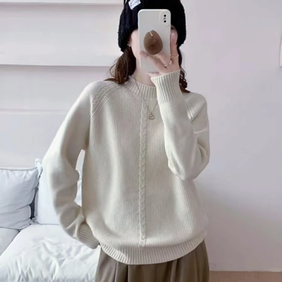 清-玲姐家显瘦圆领百搭针织毛衣273274