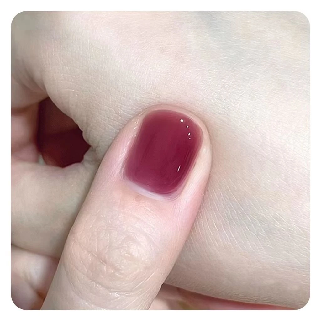 纯欲冰透系指甲油免烤不可撕持久不掉色显白葡萄紫裸色学生美甲油