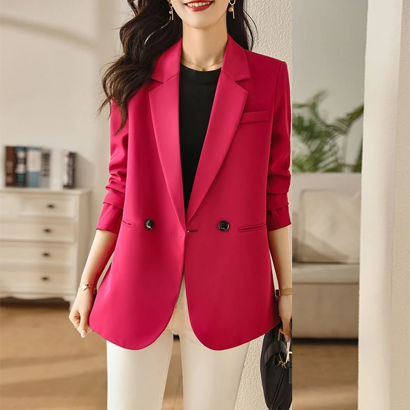 高级设计感小众西装外套女2023秋气质时尚名媛范显瘦后开叉小西服