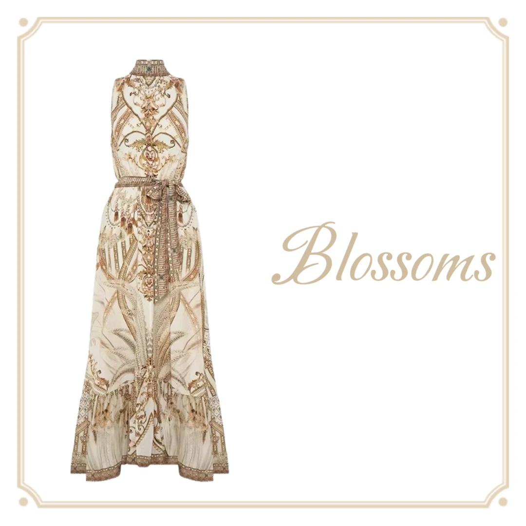 B1048系带小高领轻奢烫钻女装连衣裙