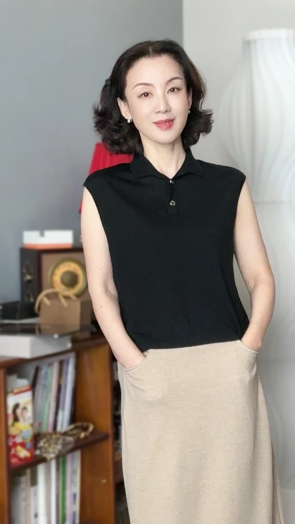 小敏定制  翻领羊毛针织百搭背心〖无袖〗