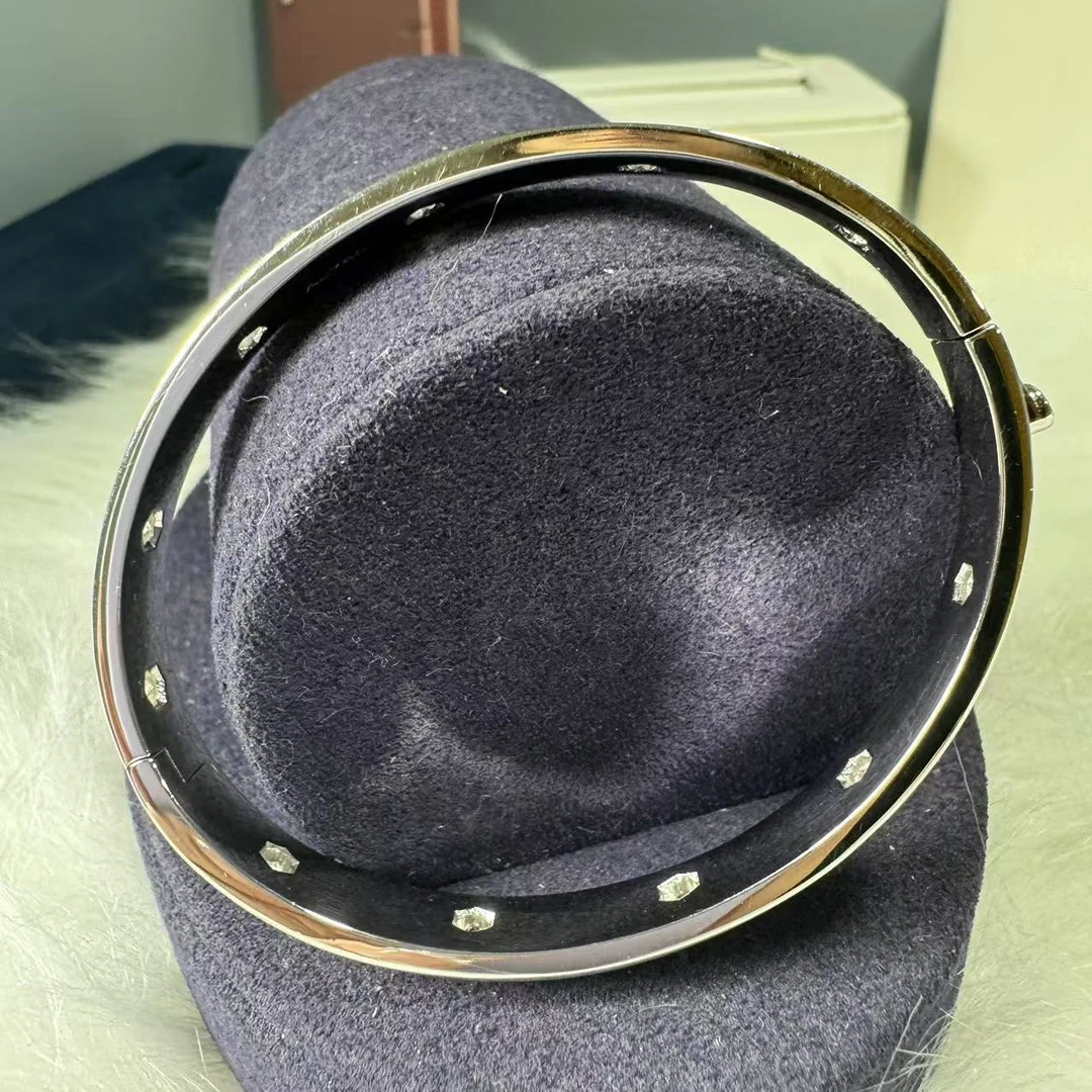 南非18A手镯 白色满天星满钻宽版手镯-A