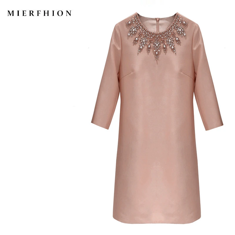 (boss姐奢品）A字裙设计师镶钻开衫高腰显瘦礼服九分袖时尚百搭