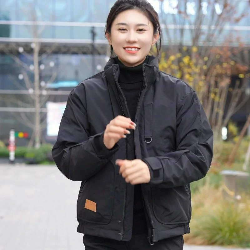 cleanfit极简风羽绒服男潮牌冬季加厚保暖立领外套情侣短款防寒服