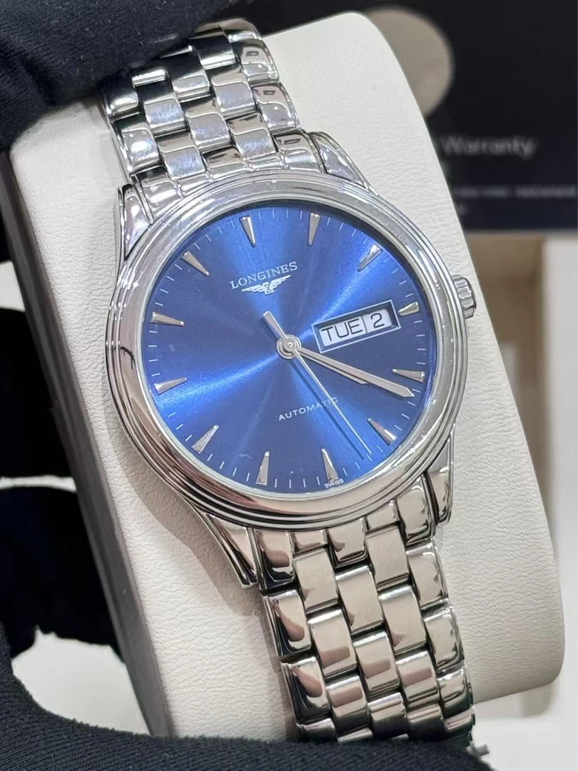 99新 Longines/浪琴 拆单尖货名品/蓝盘钢带军旗899/38.5mm