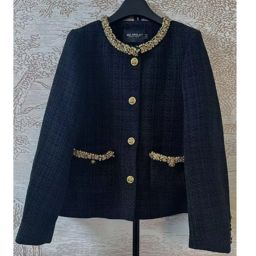 富家千金紫色小香风套装裙女高级感短外套大码女装气质名媛两件套