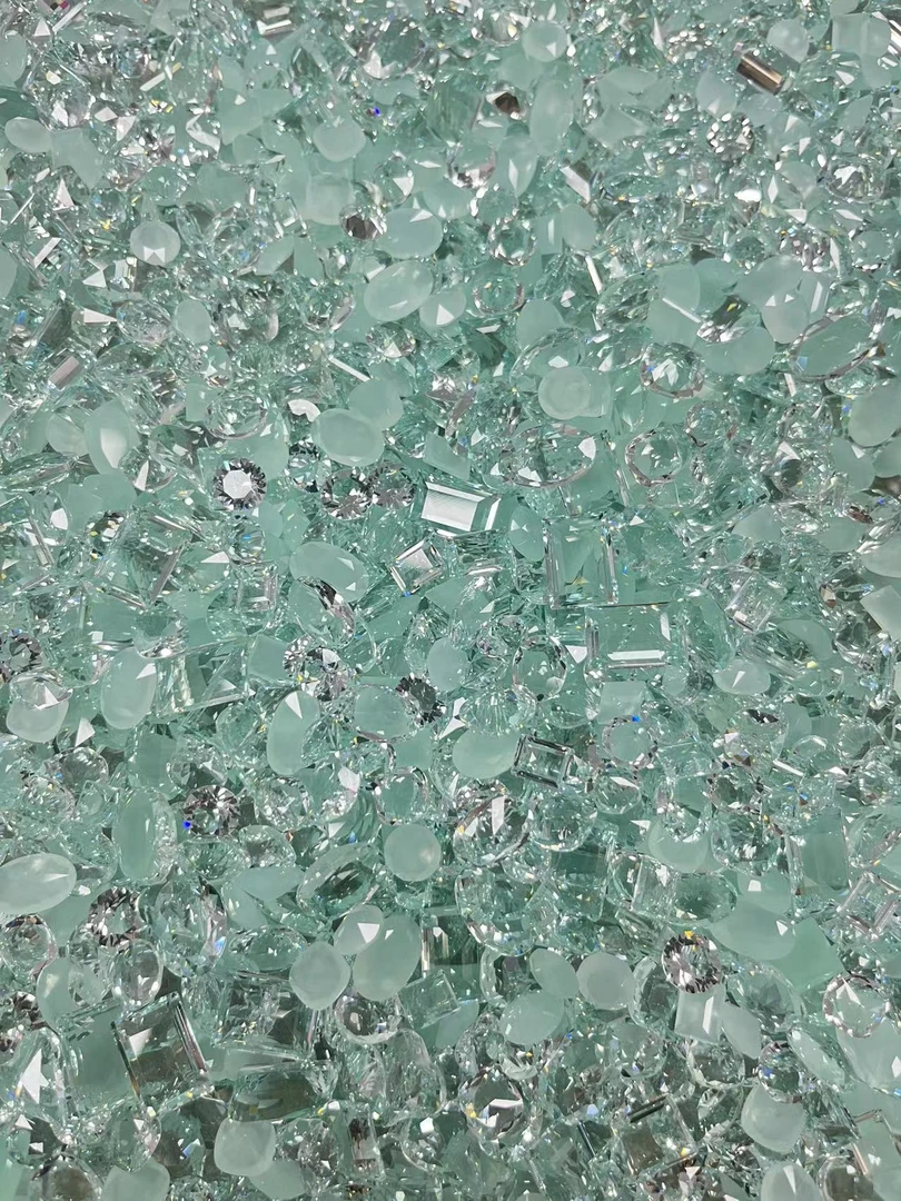 梧州料 雨雾蓝 精品水晶料 美甲DIY钻盒装版货