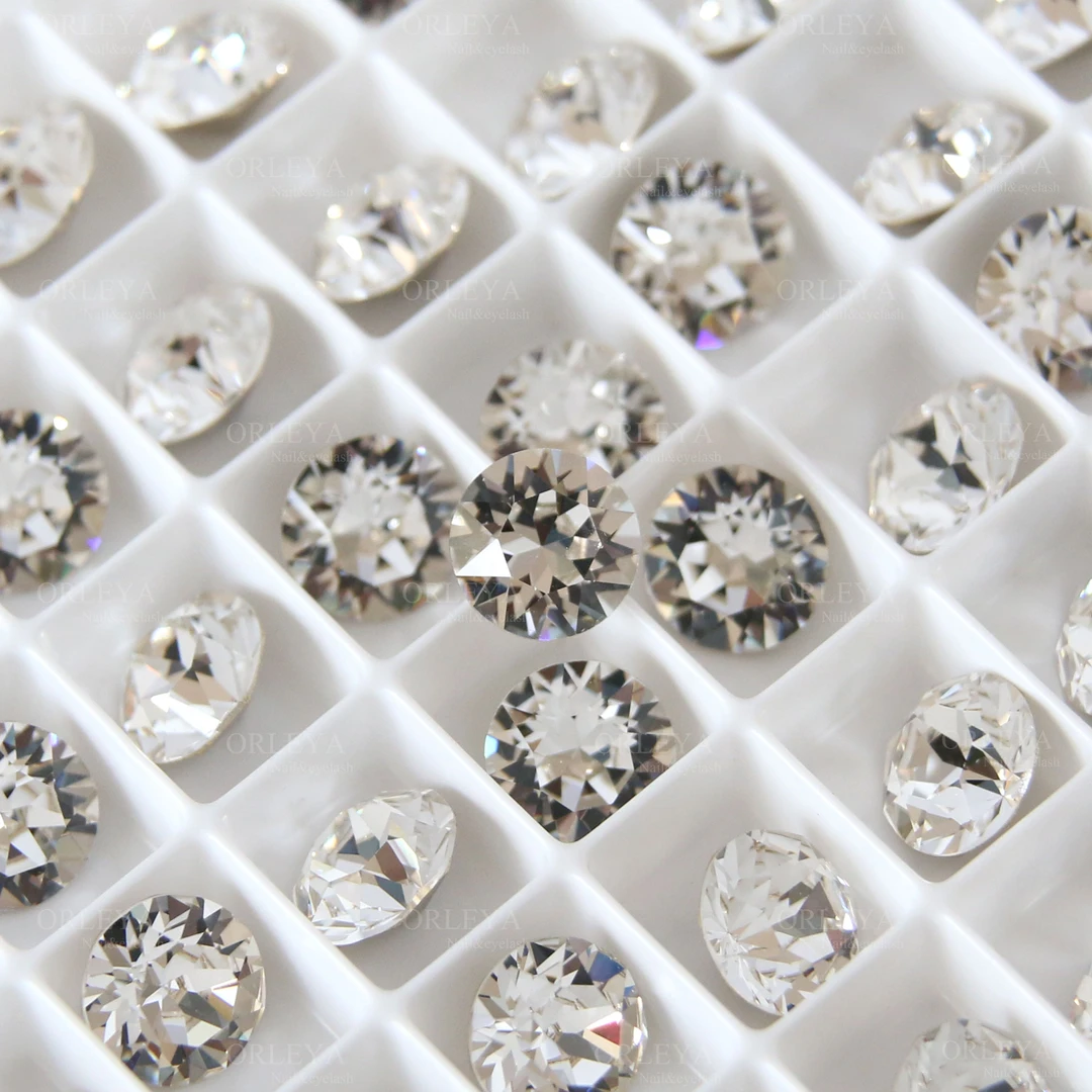 正品奥地利施家华子1028 1088尖底圆形钻白色diy堆钻美甲饰品