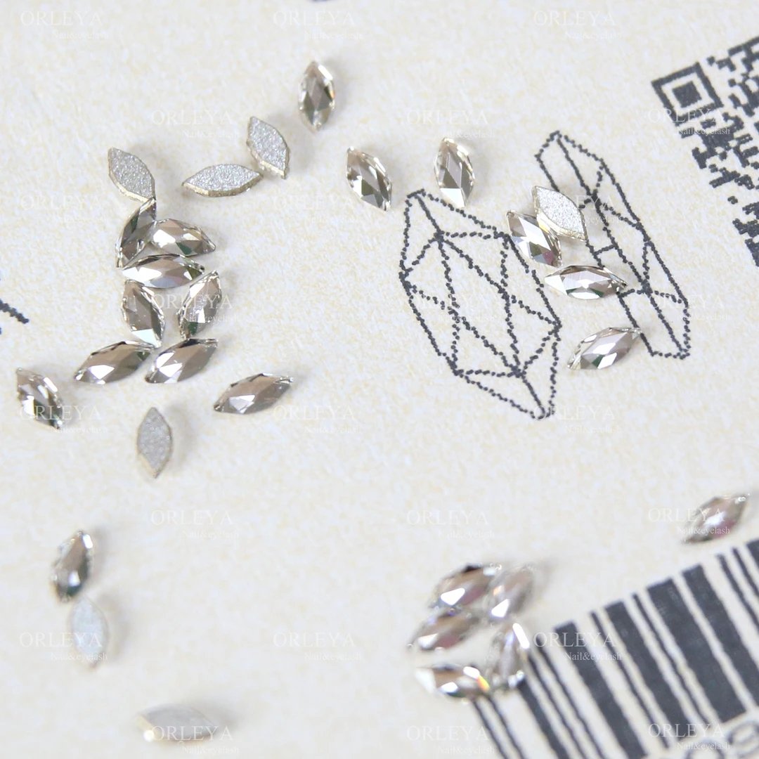 正品施家华子奥地利水晶美甲钻2201平底马眼白色蓝色多色4*1.8MM