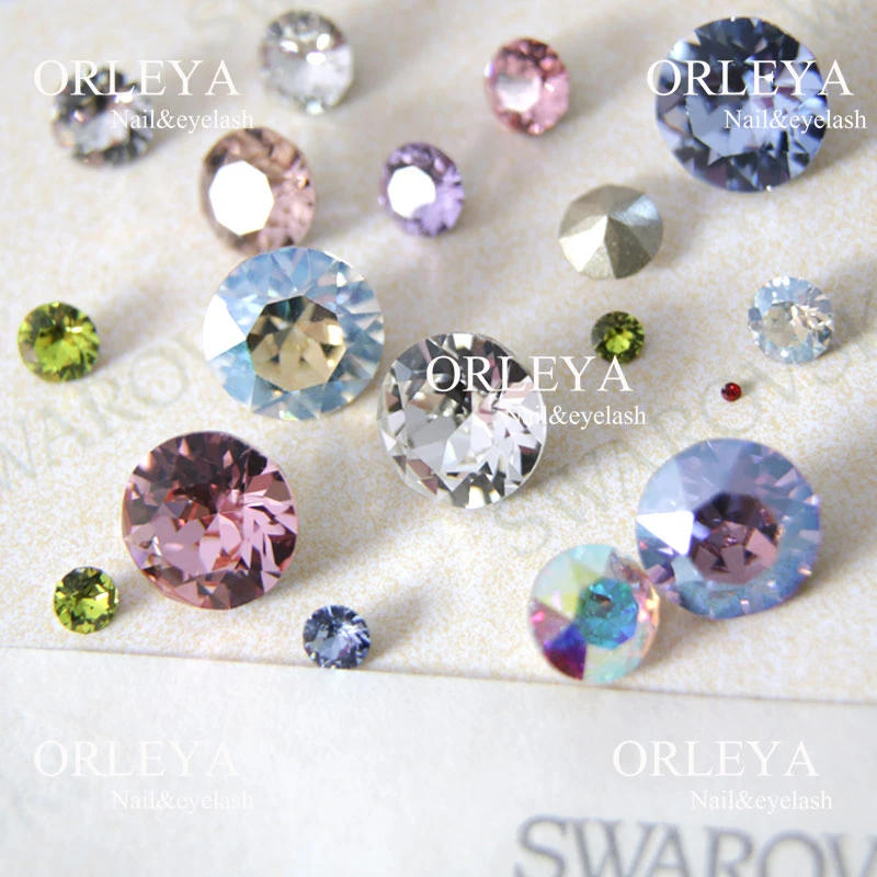现货正品施家华子奥地利水晶美甲钻1028 1088圆形尖底美甲钻合集
