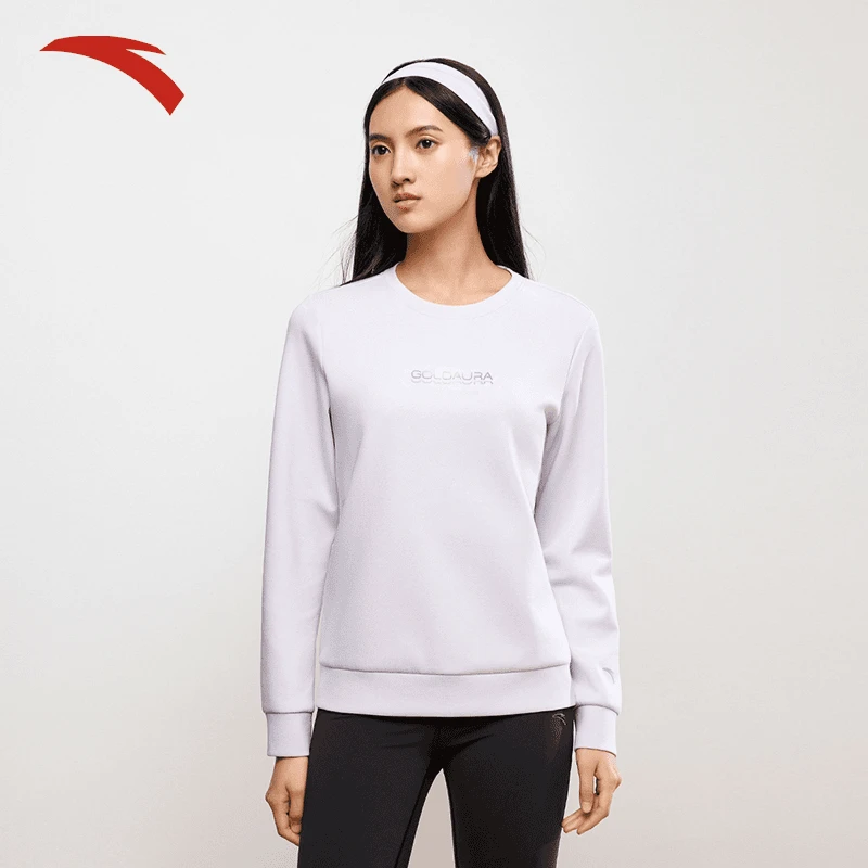 安踏运动卫衣女2024冬季新品圆领套头衫运动卫衣女162447740-LL