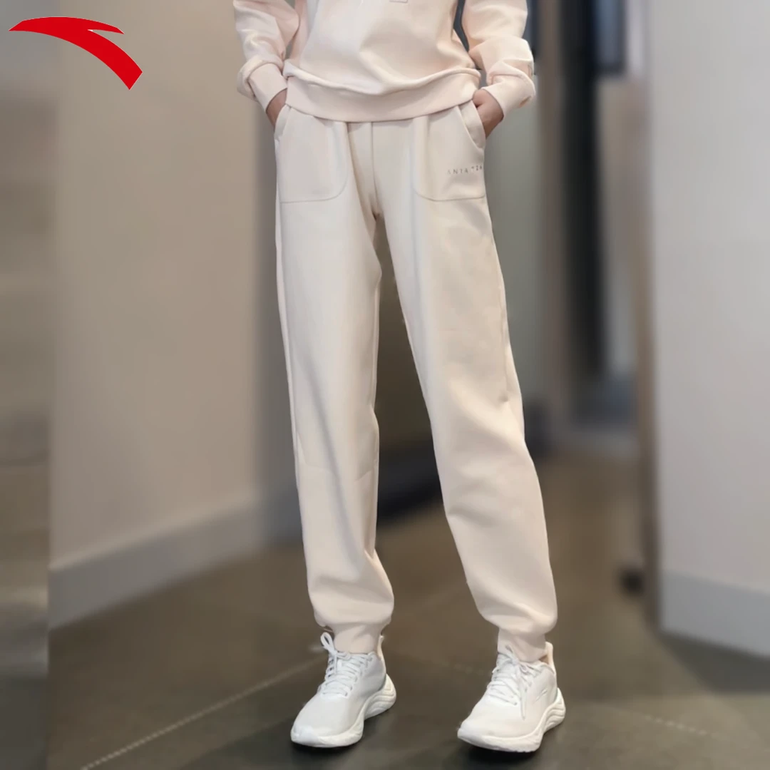 安踏｜2023早秋新款挺括运动针织显瘦透气束脚长裤162317319-LL