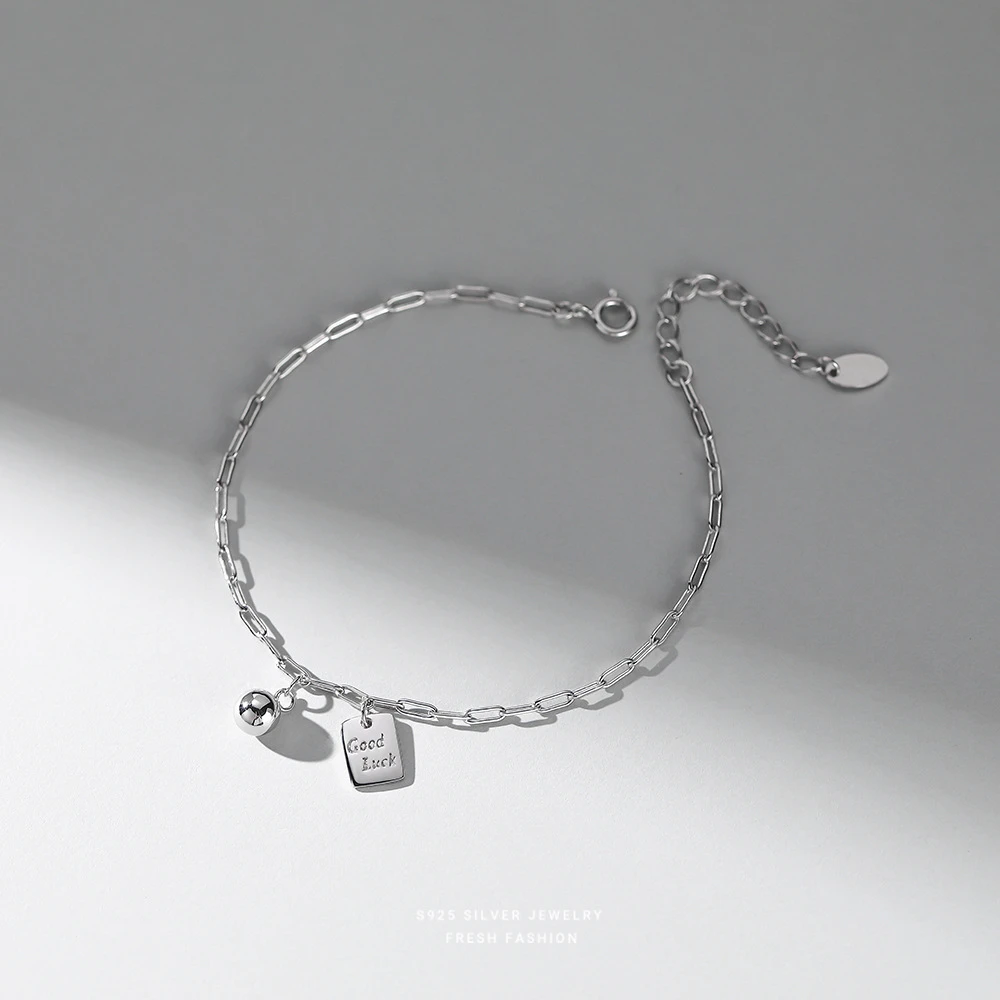 925银手链 幸运手链女款轻奢小众简约闺蜜气质手饰新年礼物送女友