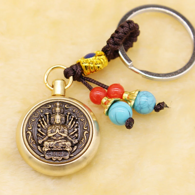 八大守护神钥匙扣十二生肖挂件金属男士女生汽车转转钥匙扣最新款