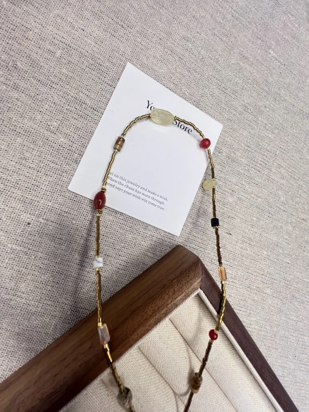 铜合金莫桑石项链 民族风百搭款十里间复古百搭气质款锁骨链2038