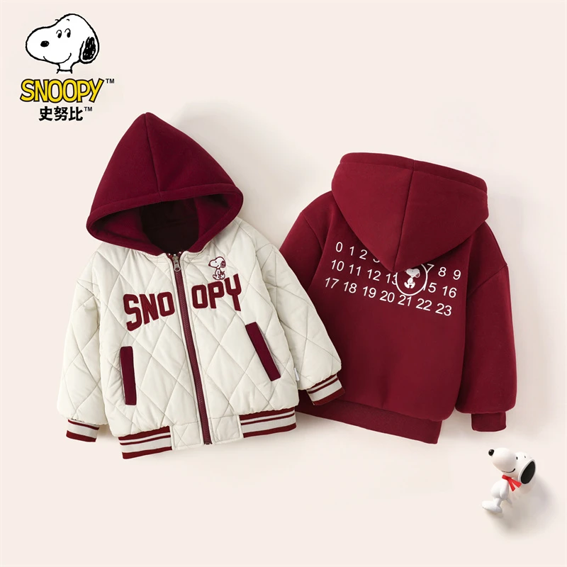 史努比SXM991连帽绗棉棒球服两面穿棉服外套【FX】