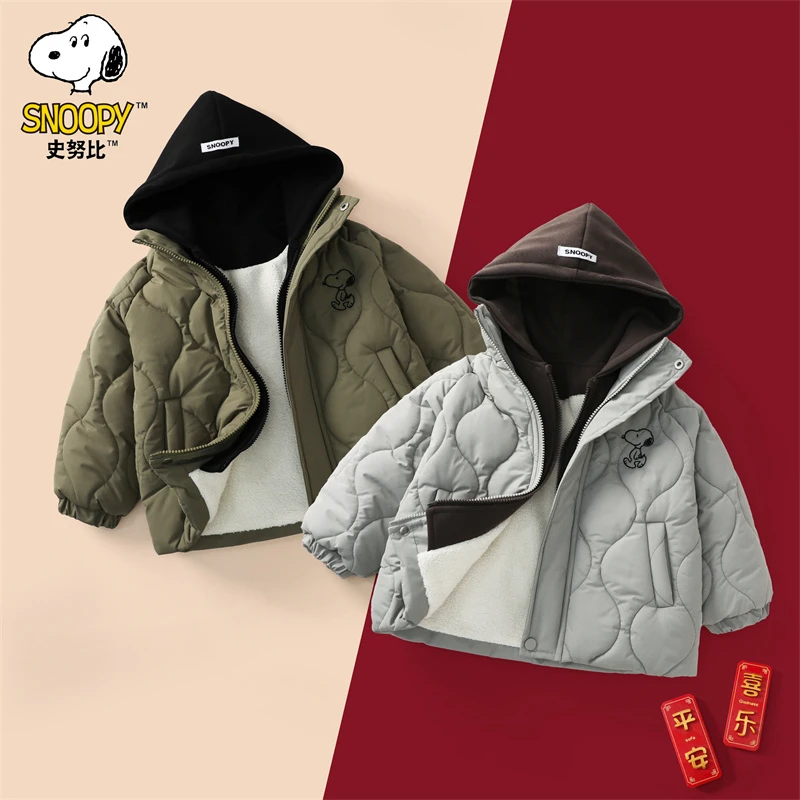 SXM1319儿童假两件加厚连帽绗棉棉服【FX】