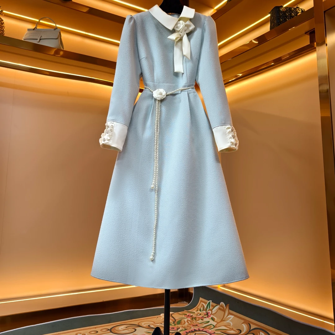 【天空之镜】85682-轻奢设计师款气质修身时尚收腰连衣裙