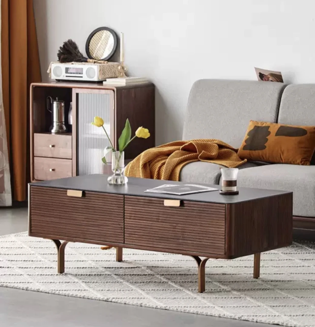 北美黑胡桃岩板茶几（有瑕）样品清