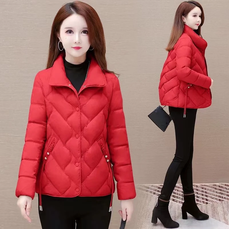 气质短款时尚减龄中年妈妈休闲显瘦棉服2023冬季新款保暖棉衣女