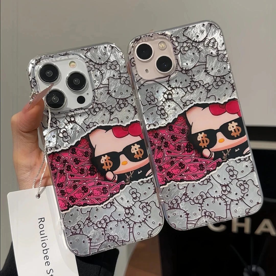 玫瑰钱币凯蒂漩涡壳适用iPhone16/15pro手机壳14华为vivo小米oppo