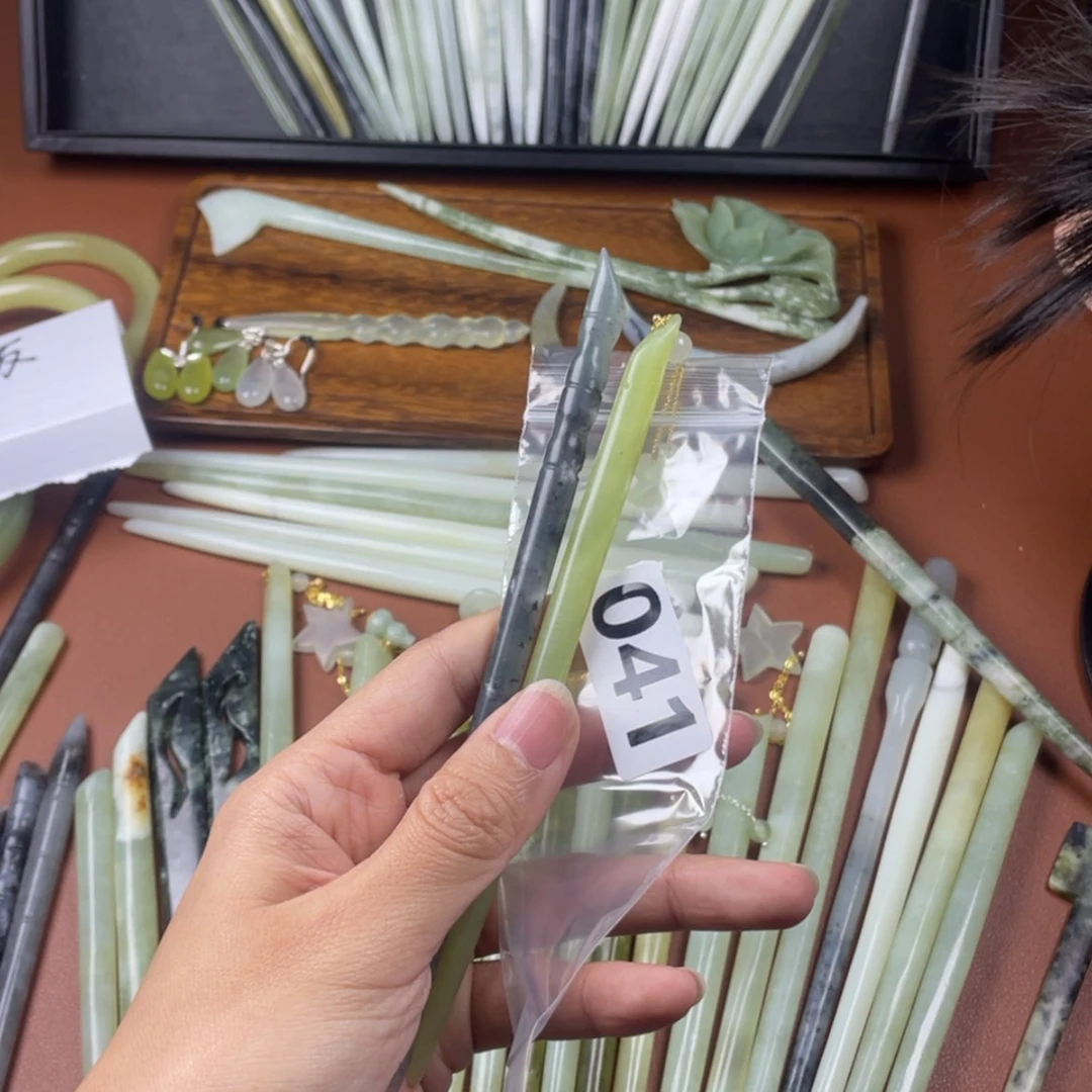 【闪购商品】蛇纹石玉发饰合金昭****姐