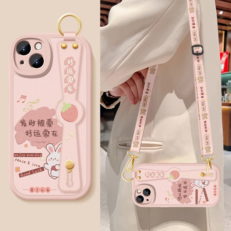 苹果13手机壳iphone13pro斜挎腕带mini全包防摔promax硅胶软壳女