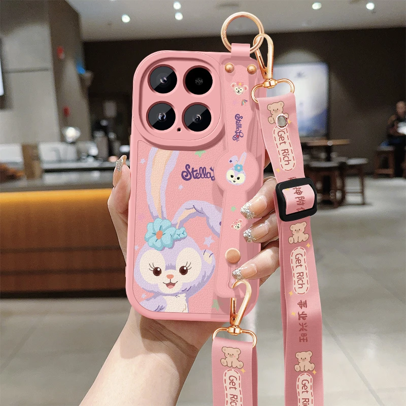 小米15pro手机壳Mi15斜挎腕带挂绳小米15全包防摔保护套硅胶软壳