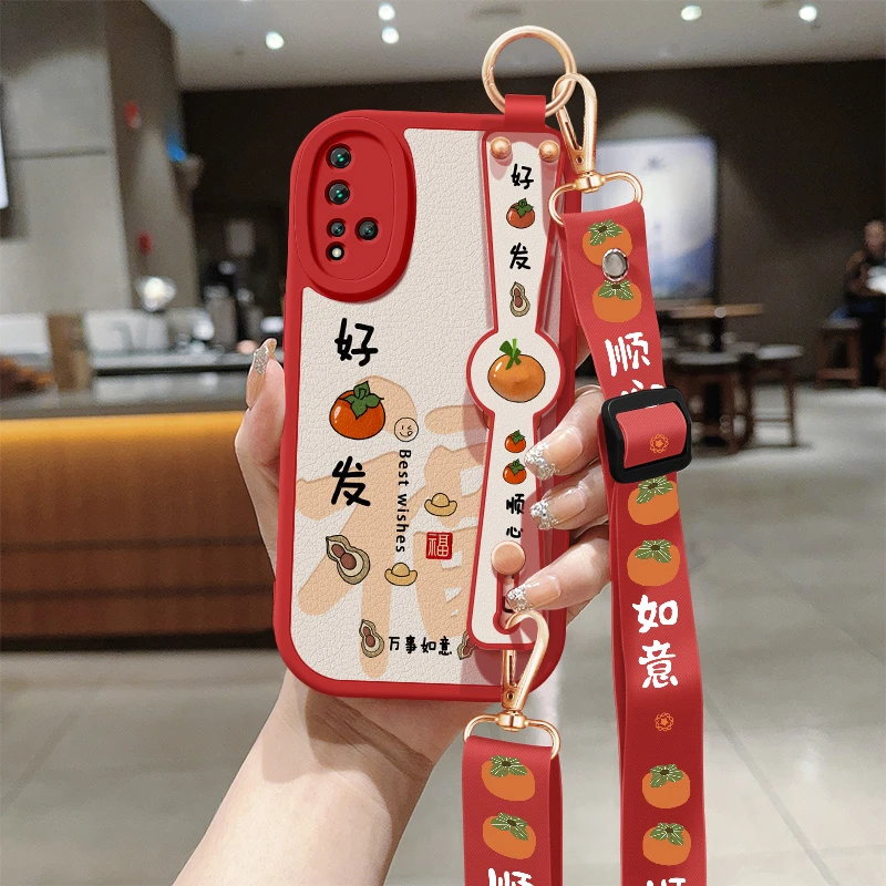 华为nova5手机壳nova5pro斜挎腕带nova5i全包防摔5z硅胶pro软壳女