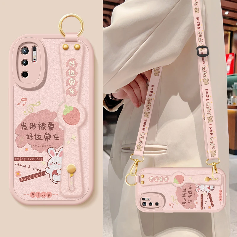 小米红米note10手机壳note10pro斜挎腕带全包防摔保护套硅胶软壳