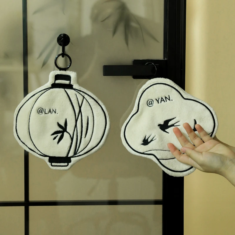 新中式擦手巾可挂式卫生间高级感吸水加厚抹布擦手毛巾挂式擦手巾