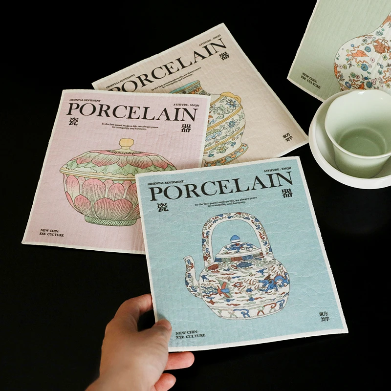 新款木浆棉洗碗布不易沾油吸水厨房家用清洁布不易掉毛百洁布洗锅