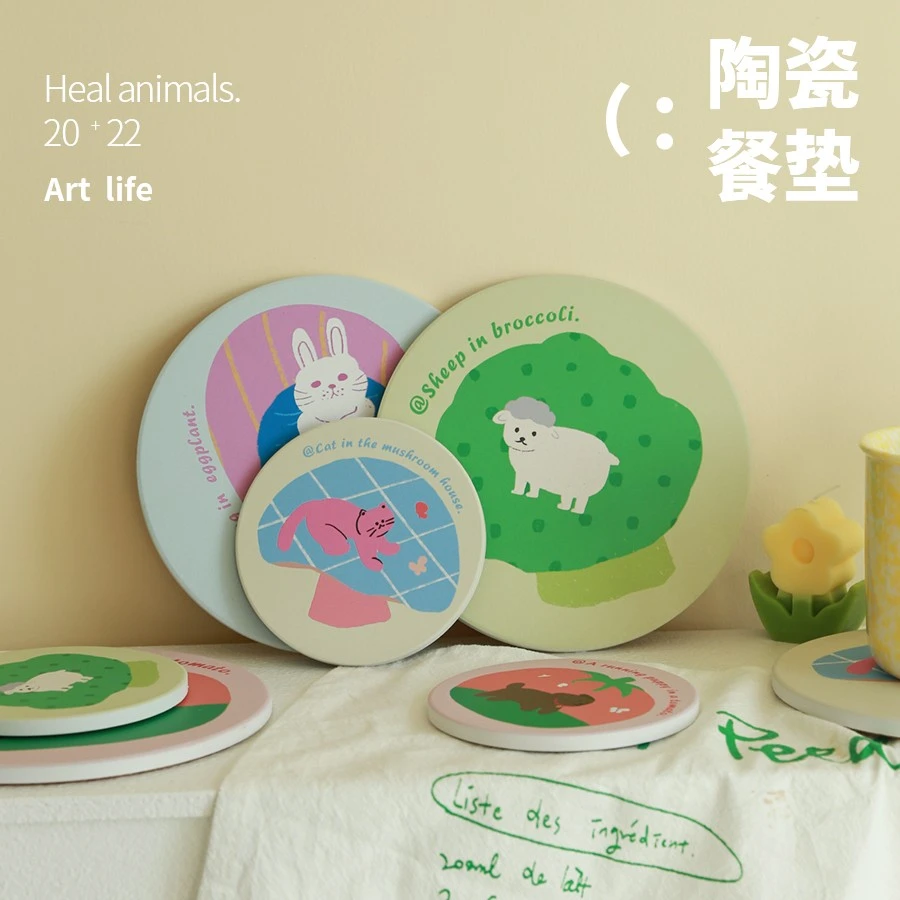 餐桌陶瓷餐垫杯垫耐高温家用防烫防水厨房盘子高级感防烫隔热垫