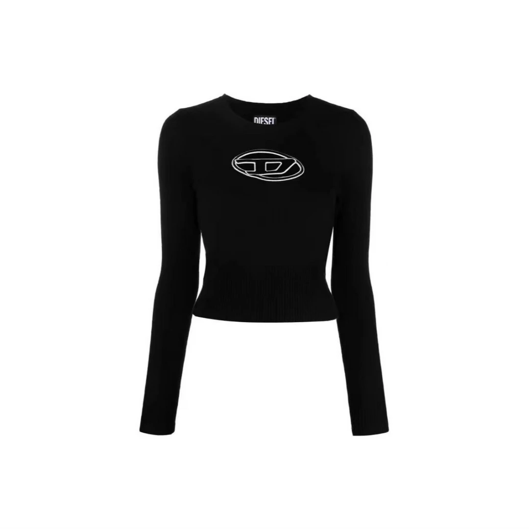 奢邦/DIESEL迪赛/OVAL/Logo镂空细节圆领长袖羊绒衫女款diesel